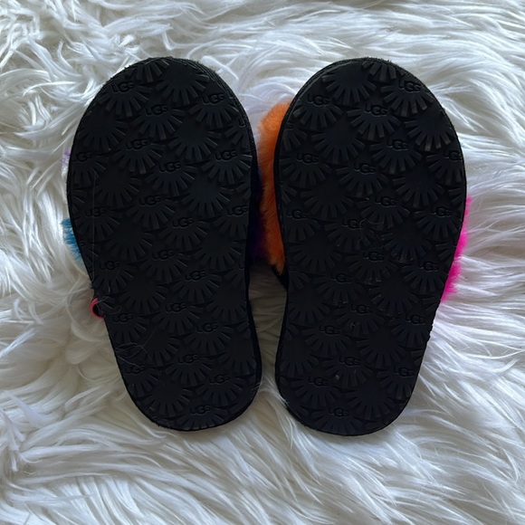 Ugg Black Fluff Yeah Party Spots Slipper Slingback Slides Size 7 - Picture 5 of 5